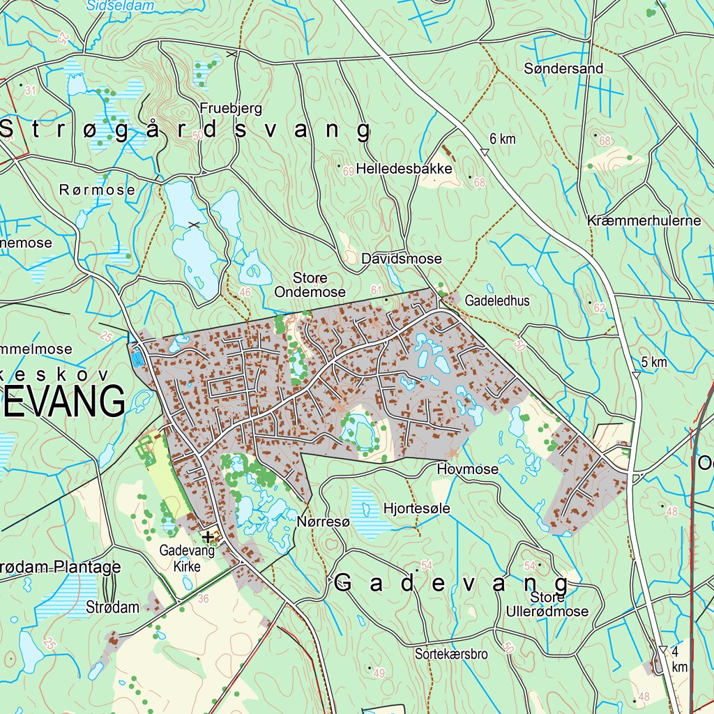 Hillerød (1:25,000 scale) Map by Kortforsyningen | Avenza Maps