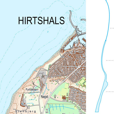 Kortforsyningen Hirtshals (1:25,000 scale) digital map