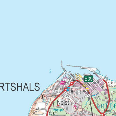 Kortforsyningen Hjørring (1:100,000 scale) digital map