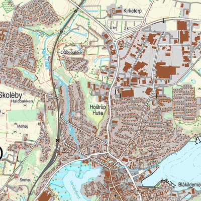 Kortforsyningen Hobro (1:25,000 scale) digital map