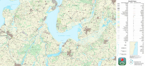 Kortforsyningen Højslev (1:25,000 scale) digital map