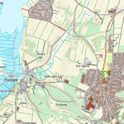 Kortforsyningen Højslev (1:25,000 scale) digital map