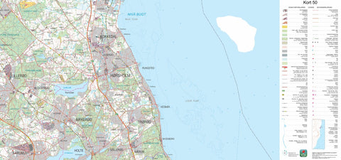 Kortforsyningen Hørsholm (1:50,000 scale) digital map