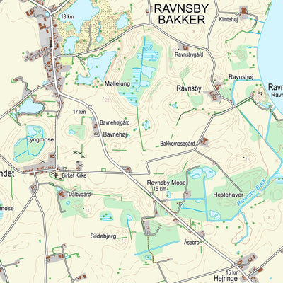 Kortforsyningen Horslunde (1:25,000 scale) digital map