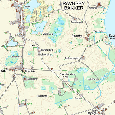 Kortforsyningen Horslunde (1:25,000 scale) digital map