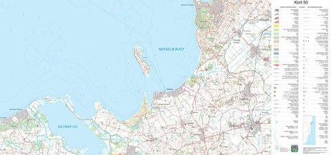 Kortforsyningen Hørve (1:50,000 scale) digital map