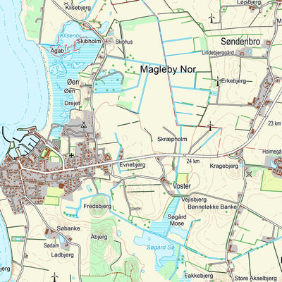 Kortforsyningen Humble (1:25,000 scale) digital map