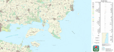 Kortforsyningen Hundslund (1:25,000 scale) digital map