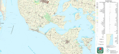 Kortforsyningen Hurup Thy (1:25,000 scale) digital map
