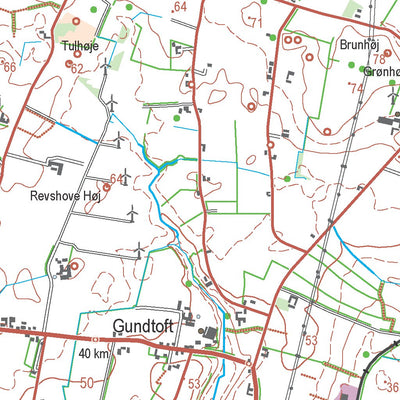 Kortforsyningen Hurup Thy (1:50,000 scale) digital map