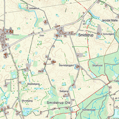 Kortforsyningen Hvalsø (1:25,000 scale) digital map