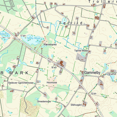Kortforsyningen Jelling (1:25,000 scale) digital map