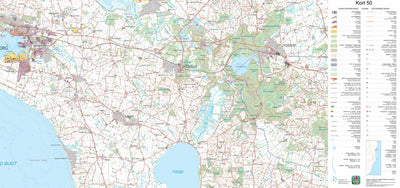 Kortforsyningen Kalundborg 1 (1:50,000 scale) digital map