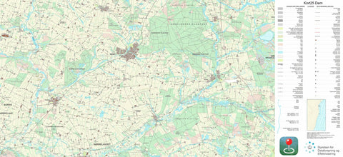 Kortforsyningen Kibæk (1:25,000 scale) digital map