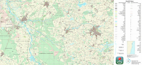 Kortforsyningen Kjellerup (1:25,000 scale) digital map