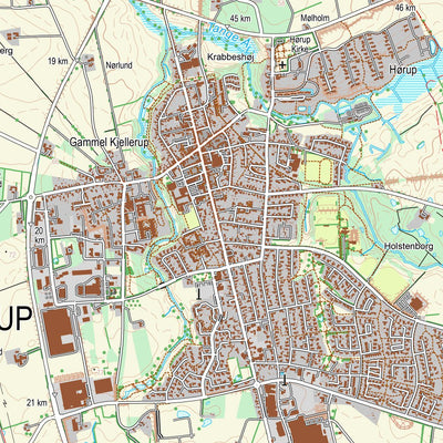 Kortforsyningen Kjellerup (1:25,000 scale) digital map