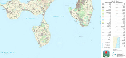 Kortforsyningen Knebel (1:25,000 scale) digital map