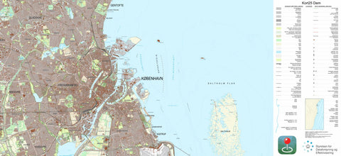 Kortforsyningen København S (1:25,000 scale) digital map