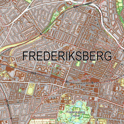 Kortforsyningen København S (1:25,000 scale) digital map