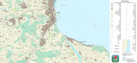 Kortforsyningen Køge (1:25,000 scale) digital map