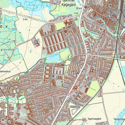 Kortforsyningen Køge (1:25,000 scale) digital map