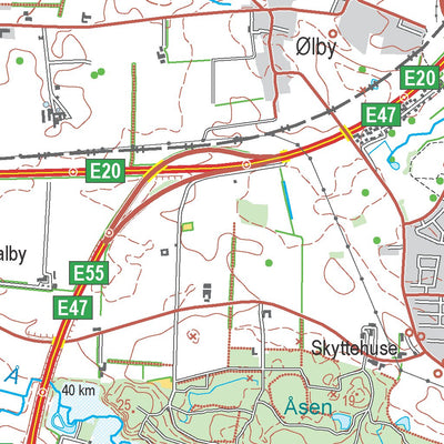 Kortforsyningen Køge (1:50,000 scale) digital map
