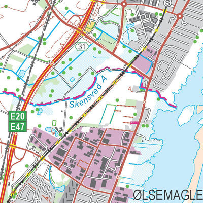Kortforsyningen Køge (1:50,000 scale) digital map