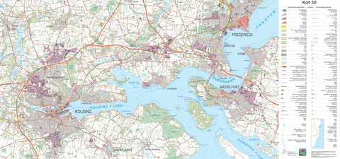 Kortforsyningen Kolding (1:50,000 scale) digital map