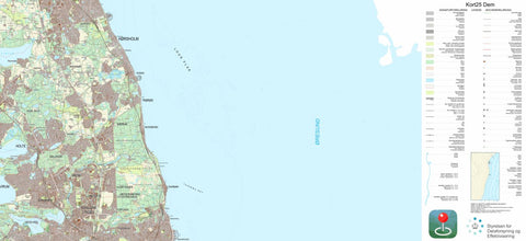Kortforsyningen Kongens Lyngby (1:25,000 scale) digital map