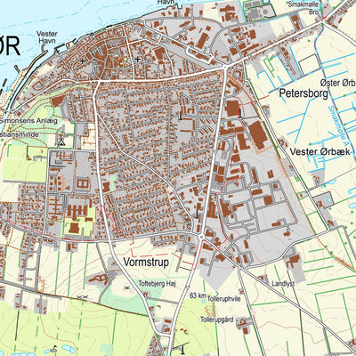 Kortforsyningen Løgstør (1:25,000 scale) digital map