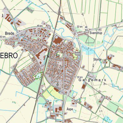 Kortforsyningen Løgumkloster (1:25,000 scale) digital map