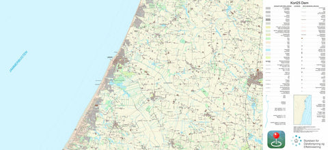 Kortforsyningen Løkken (1:25,000 scale) digital map