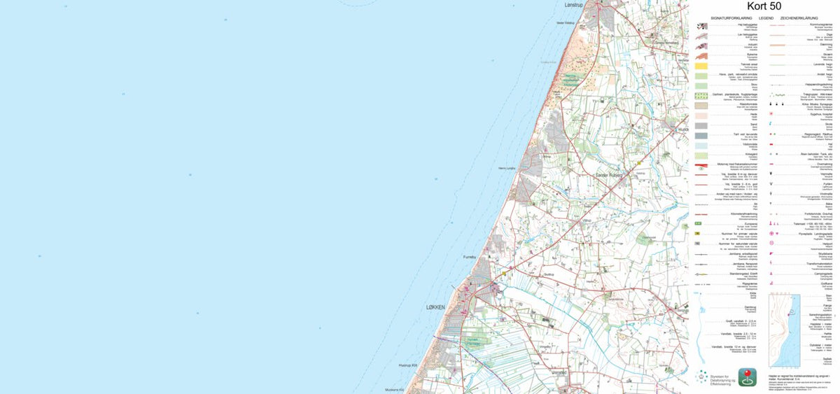 Løkken (1:50,000 scale) Map by Kortforsyningen | Avenza Maps