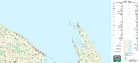 Kortforsyningen Martofte (1:25,000 scale) digital map