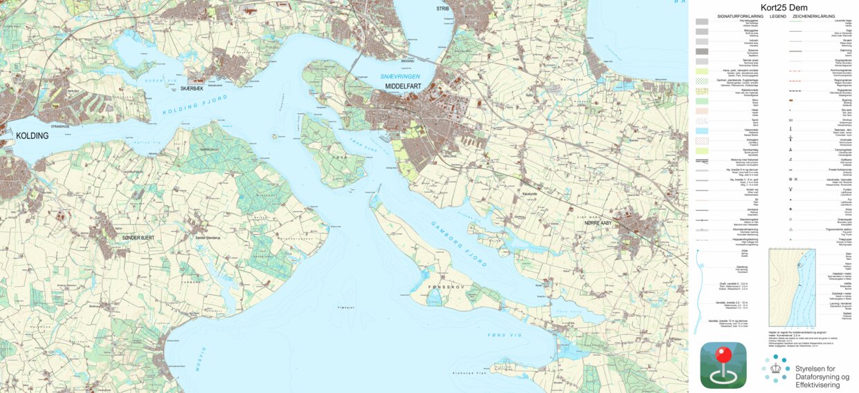 Middelfart (1:25,000 scale) Map by Kortforsyningen | Avenza Maps