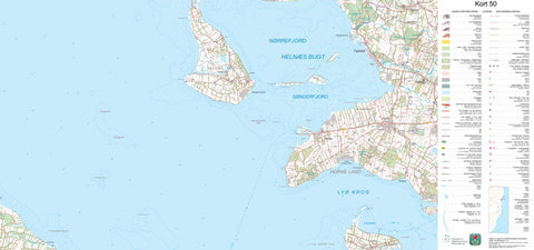 Kortforsyningen Millinge (1:50,000 scale) digital map
