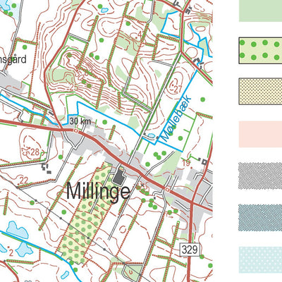 Kortforsyningen Millinge (1:50,000 scale) digital map