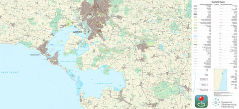 Kortforsyningen Næstved (1:25,000 scale) digital map