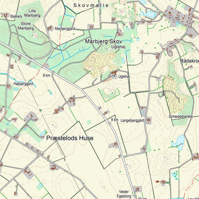 Kortforsyningen Næstved (1:25,000 scale) digital map