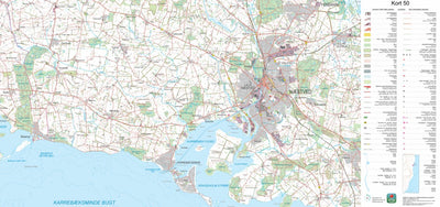 Kortforsyningen Næstved (1:50,000 scale) digital map