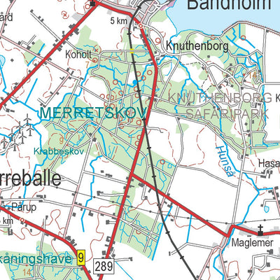Kortforsyningen Nakskov (1:100,000 scale) digital map