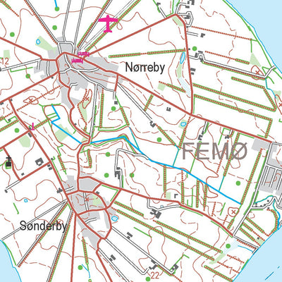 Kortforsyningen Nørre Alslev (1:50,000 scale) digital map