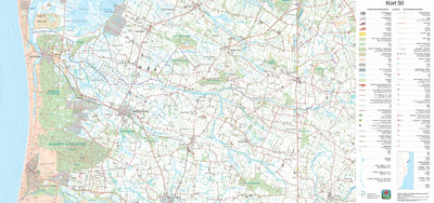 Kortforsyningen Nørre Nebel (1:50,000 scale) digital map