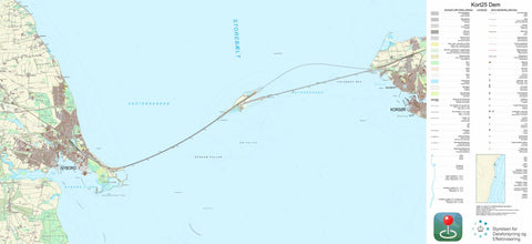 Kortforsyningen Nyborg (1:25,000 scale) digital map