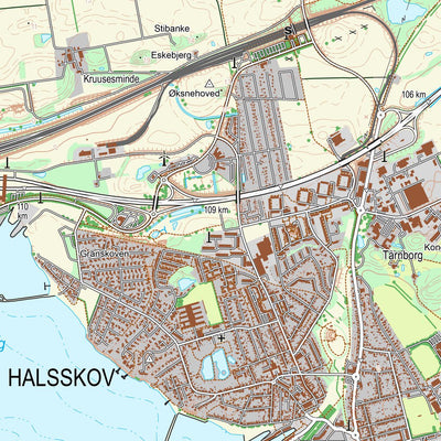 Kortforsyningen Nyborg (1:25,000 scale) digital map