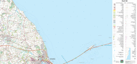 Kortforsyningen Nyborg (1:50,000 scale) digital map