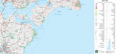 Kortforsyningen Nykøbing F (1:100,000 scale) digital map