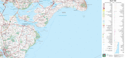 Kortforsyningen Nykøbing F (1:100,000 scale) digital map