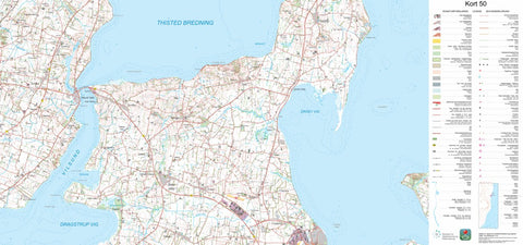 Kortforsyningen Nykøbing M (1:50,000 scale) digital map