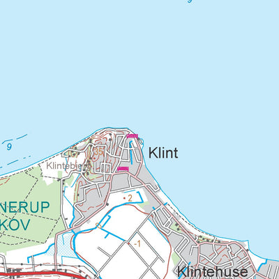 Kortforsyningen Nykøbing Sj (1:100,000 scale) digital map